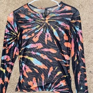 Long sleeve, mesh, colorful shirt